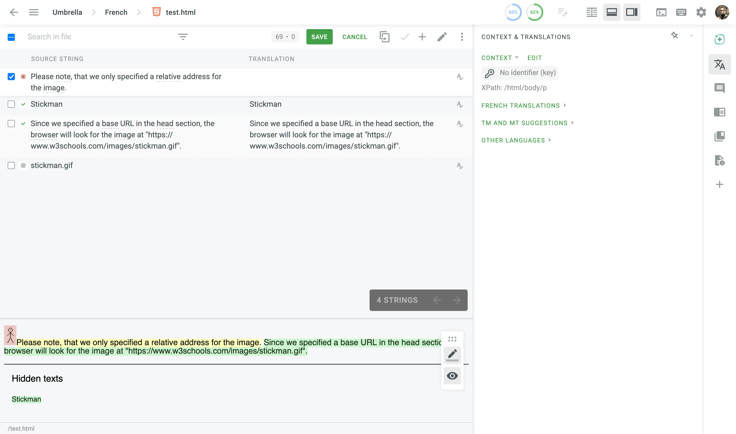 在编辑器中显示含有 base 标签的 HTML 文件