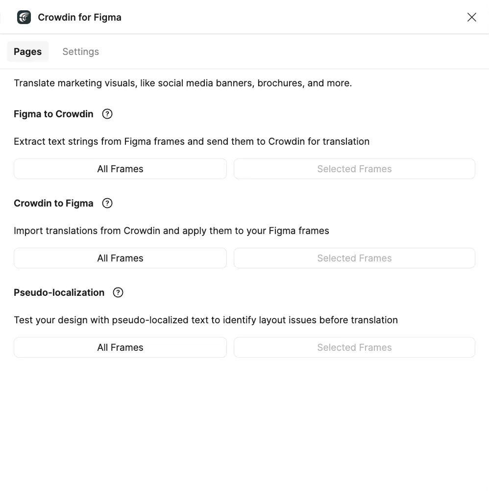 Figma-Plugin – Tab „Seiten“