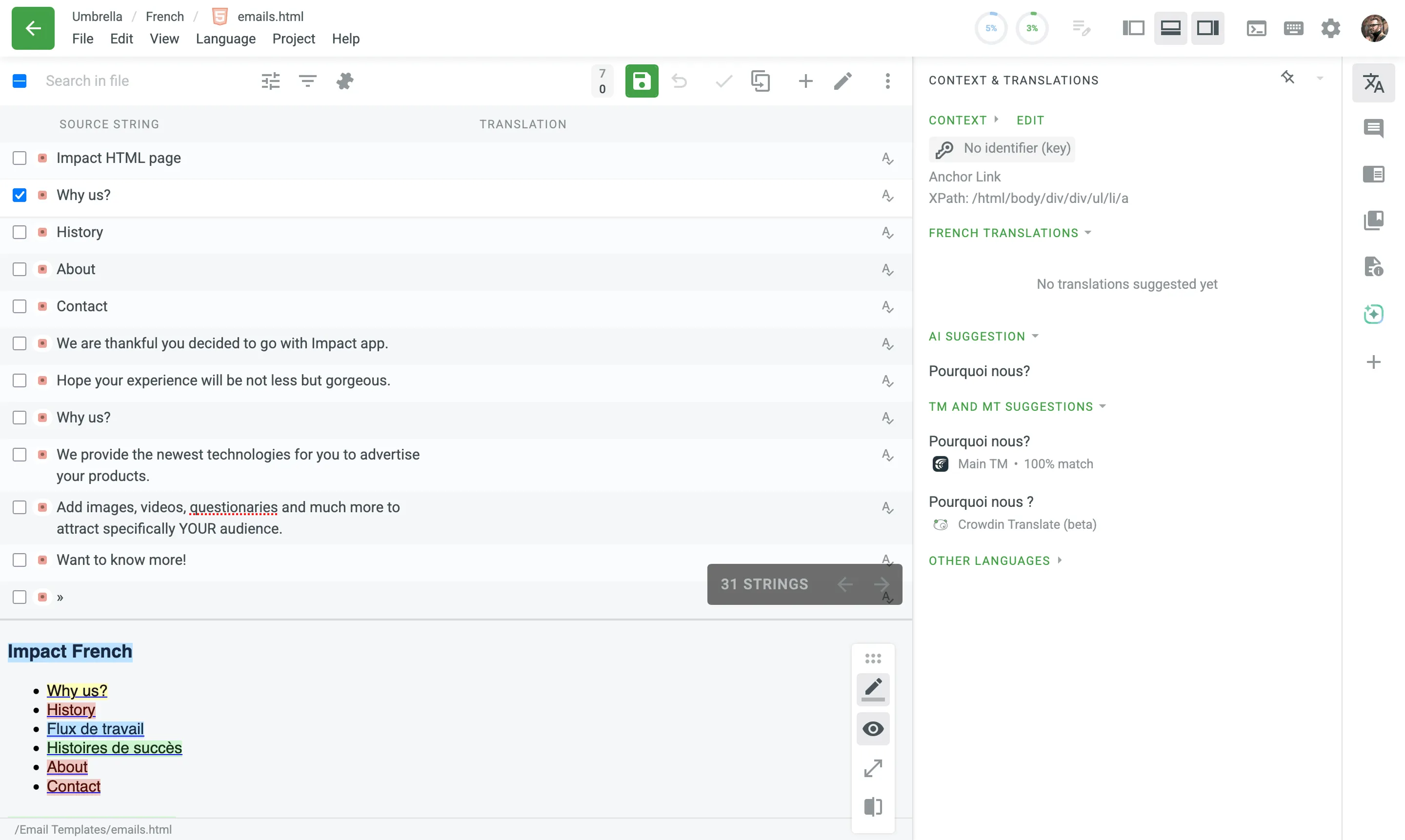 HTML Zeige