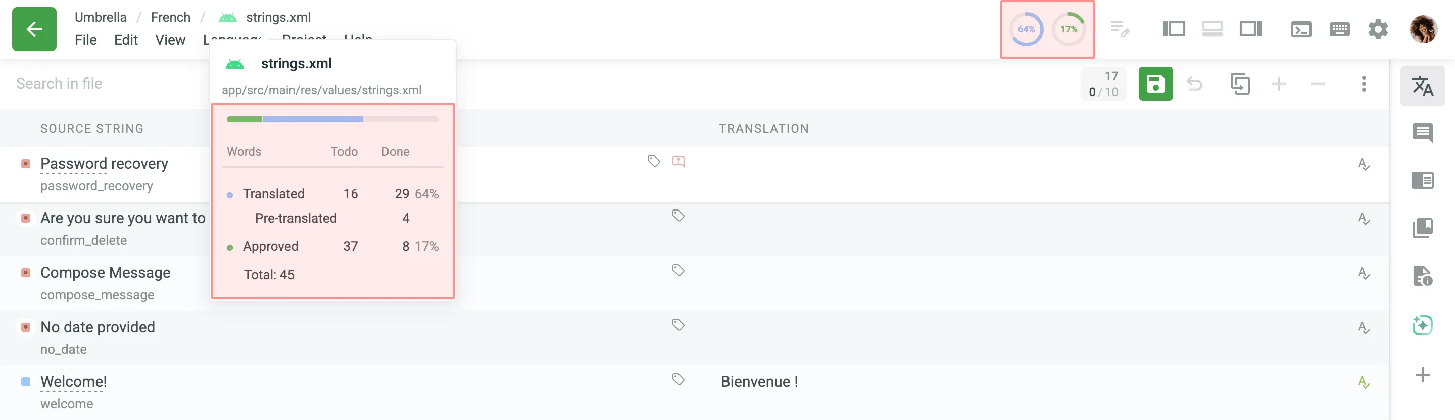 Übersetzung Progress Indicators